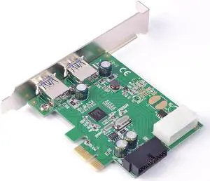 4 Ports USB3.0 PCI-E PCIe Card ( 2-External port + Dual Port Internal USB 3.0 Connector ) Renesas NEC Chip 4pin power supply