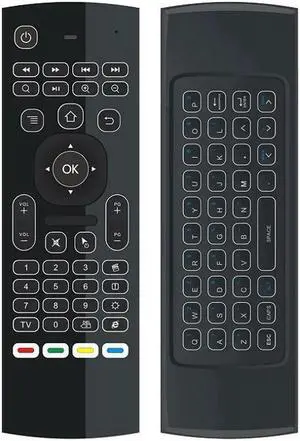 Aomoproing Fly air mouse backlit MX3 pro with voice microphone 2.4G wireless mini keyboard with IR learning extend remote controller pk w1