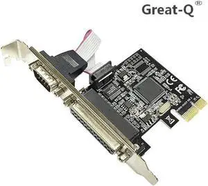 Moschip PCI express 1 Serial and 1 parallel port Card RS232 Printer port PCIe PCI-e Riser Card
