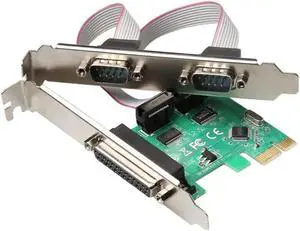 DIEWU PCI express 2 Serial and 1 parallel port Riser Card RS232 Printer port PCIe PCI-e Card chipest CH382L