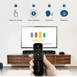 Aomoproing 2018 T2 2.4G Air Mouse with 6-Axis Gyroscope+G-sensor & Voice Assistant function Remote Control for Smart TV/Android Box/PC