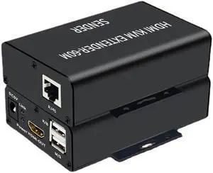 1 Pair KVM Extender 60M Over Cat6/5E Ethernet Lan Cable 1080P USB KVM HDMI-Compatible Video Converter For PS4 HDTV Monitor