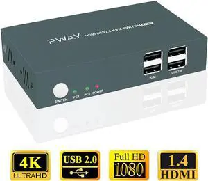 2 In 1 Out 4K 30Hz USB HDMI KVM Switch Box for 2 PC Sharing Keyboard USB Switch Hub Switcher Box 2 In 1 Switcher For Laptop HDTV