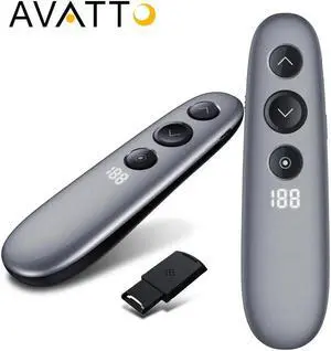 Aomoproing AVATTO Built-in TF Card Digital Laser Wireless Presenter with Air Mouse, PPT Presentation Remote Clicker for Teaching,Meeting