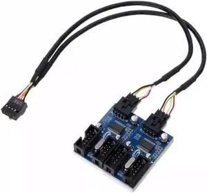 Motherboard USB 1 To 4 9Pin Header Computer Accessories Adapter Extension Cable Circuit Board Multiple Splitter Easy Install Motherboard USB 1 To 4 9Pin Header Computer Accessories Adapter Extension Cable Circuit Board Multiple Splitter Easy Install