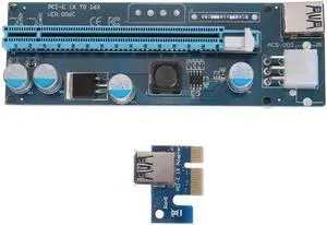 PCI E PCI-E 1X 2X 4X 8X 16X Extender Raiser Card 6Pin Graphics Card Riser Adapter with LED Indicator Light for BTC Mining