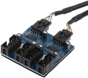 PC Case Internal 9 Pin USB 2.0 Male 1 To 4 Female Splitter PCB Chipset Extender 77UA