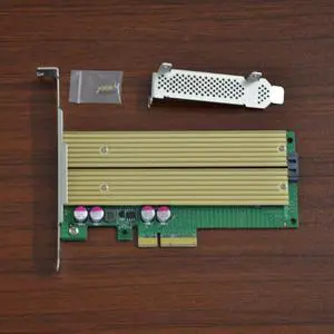 M.2 PCIE Cooling NVMe SSD NGFF TO PCIE X4 Adapter M Key B Key Dual Interface Card Support PCI Express 3.0 X4 All Size M.2