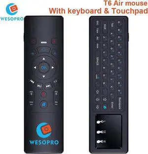 Aomoproing WESOPRO Latest T6 Air mouse with Wireless Keyboard & touchpad Remote Control for Smart TV Android TV Box mini PC HTPC Projector