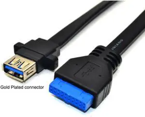 19pin female header to USB 3.0 A Female port Cable Desktop 20 Pin to Single USB3.0 Splitter Cable with Screws holes