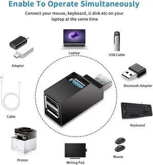 USB Hub 3.0 Mini USB Splitter 3 Ports USB 3.0 Hub 5Gbps Multi USB Port 3.0 2.0 for PC Laptop MacBook Phone USB Hub 3.0 Mini USB Splitter 3 Ports USB 3.0 Hub 5Gbps Multi USB Port 3.0 2.0 for PC Laptop MacBook Phone