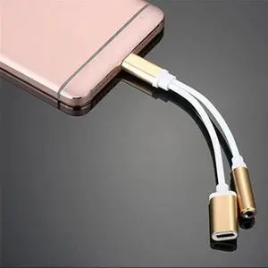 Patchwork Color USB Type C To 3.5mm Jack AUX Headphone Audio Splitter Converter Adapter Cable Practical Audio Power Adapter