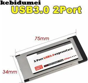 2 Port USB 3.0 PCI Express Card with CD Driver 34 MM Slot PCI-E to USB 3.0 Converter For Windows for laptop computer