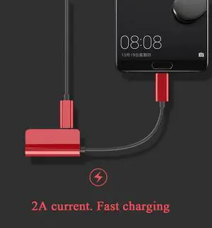 2 in 1 USB Type C Adapter To 3.5mm Headphone Audio Charging Converter AUX Cable Adapter For Xiaomi Mi8 For oneplus 6 6t Splitter