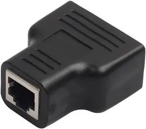 RJ45 Splitter Adapter 1 to 2 Dual Female Port CAT 5/CAT 6 LAN Ethernet Socket Allow two computers to share DSL 56#