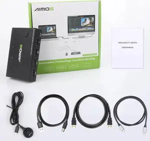 2 Port USB HD KVM Switch 2 Into 1 Out TYPE-C KVM Switch 2 Port 4K HD Printer Sharing a Computer Display USB Mouse and Keyboard