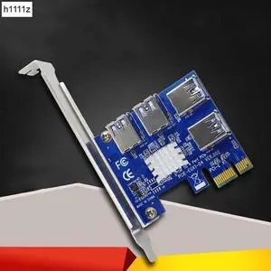 PCI Express Riser Card 1 to 4 PCIe 16X Riser Card USB 3.0 PCI E Adapter Port Multiplier Converter for BTC Bitcoin Miner Mining