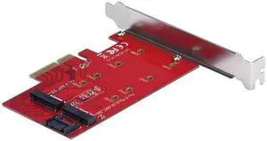 2 Port NGFF M.2 B + M Key SSD To PCI-E PCI Express 4X Adapter Card