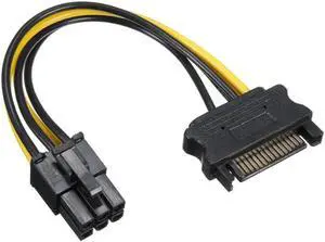 Marsnaska SATA Power Cable 15 Pin To 6 Pin PCI EXPRESS PCI-E Sata Graphics Converter Adapter Video Card Power Cable cord