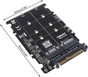 2 in 1 M.2 NVMe SATA Bus SSD to PCI e U.2 SFF 8639 Adapter PCIe M2 Converter Desktop Computer