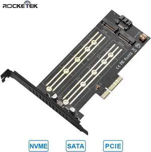 PCIE to M2 Hard Disk Adapter Expansion Cards PCI E X4 3.0 M.2 SSD SATA/NVME Protocol NGFF M key/B key/B&M key Computer