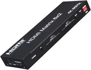 4K 60hz 6x2 HDMI Matrix 6 IN 2 OUT HDMI Splitter Switch Audio Video Converter 1080p EDID Audio Extractor PC To TV Dual Display