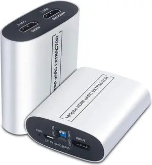 MB08 HDMI-EARC KVM 1input(HDMI)-2output(EARC/ARCAudio) adapter extractor converter 18Gbps HDMI EARC audio extractor converter