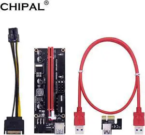 VER009S PC PCI-E Riser Card PCIE 1X to 16X Extender with LED Indicator + 60CM USB 3.0 Cable / Molex Mining Powered VER009S PC PCI-E Riser Card PCIE 1X to 16X Extender with LED Indicator + 60CM USB 3.0 Cable / Molex Mining Powered