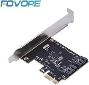 Aomoproing SATA expansion card 2 port SATA 3.0 III 6Gbps PCI-e expansion card PCI express SATA Adapter SATA to PCIe with Bracket