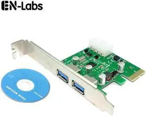 2 Ports PCIE PCI-e to USB 3.0 Expansion Card USB Hub Controller Express Card Adapter for Desktop PC w/ Molex 4 pin Power
