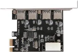 USB3.0 Expansion Card 4 Ports PCI-E to USB3.0 Computer Expansion Card 4Pin Connector HUB for Desktop Computer PC