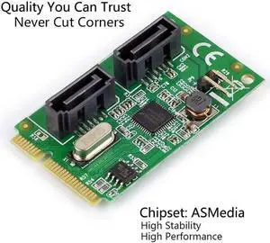 Aomoproing 2 ports SATA 3.0 Mini PCI-E Controller Card