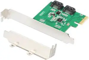 Aomoproing 2 Port SATA 6Gbps PCI Express Controller Card RAID 0 RAID1 + PCI-e to Dual SATA 3.0 with PCIe Low profile bracket