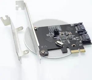 Aomoproing 2 Port SATA 6Gbps PCI Express Controller Card RAID 0 RAID1 PCI-e to SATA 3.0 SSD Riser Low Profile Bracket ASM1061