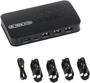 4 Ports HDMI-compatible KVM Switch with Extender 1080P Share 4xUSB Disk Monitor Printer Keyboard Mouse for 4 computers