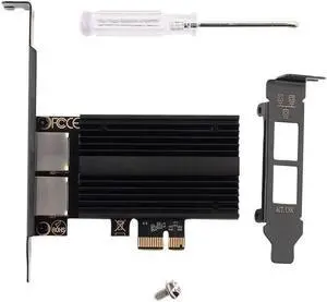 2.5Gbps PCIe Network Card Dual RJ45 Port Adapter with Intel I226 Chipset 2500/1000/100Mbps PCI Express Gigabit Ethernet NIC Card RJ45 LAN Port Controller for Desktop Gaming Office