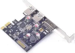 PCI-e to usb3.0 adapter 2 USB 3.0 ports PCI express Card NEC chipset Solid Capacitor Resettable Fuse Bus-powered Renesas chipset