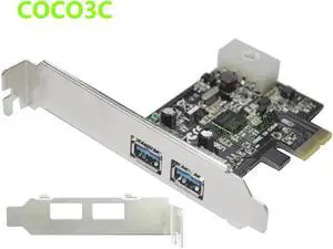 2 ports USB 3.0 PCI-e Controller Card + PCIe Low Profile Bracket PCI Express to USB3.0 Converter Adapter NEC chipset