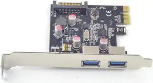 2 ports USB 3.0 PCI-e Card PCI Express to USB3.0 Converter NEC chip Solid Capacitor Resettable Fuse Bus-powered Renesas chipset