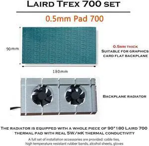 GPU Backplate Radiator Memory Cooler Aluminum Panel + Dual PWM Fan VRAM Heatsink Graphics Card Backplane For RTX 3090 3080 3070 Radiator With 0.5mm Thermal Pad 700