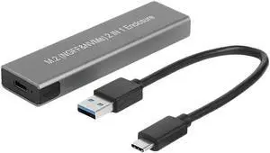 USB Type C M2 SSD Case NVME PCIE Enclosure M.2 to USB Type C 10Gbps 2TB Hard Drive Enclosure for NVME PCIE NGFF SATA M/B Key SSD