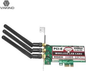Aomoproing 450Mbps 2.4G/5G WiFi Wireless LAN Card PCI-E X1 Network Adapter for Desktop