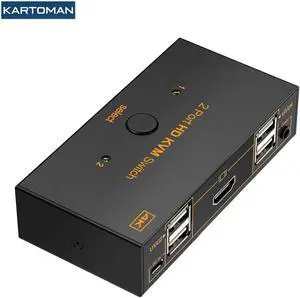 KVM switch USB 2.0 HDMI-compatible 4K Splitter Printer Mouse Keyboard Share Switcher Box Computer Controller Adapter