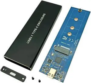 NVMe PCIE USB 3.1 HDD Enclosure M.2 to USB SSD Hard Disk Drive Case Type C 3.1 M KEY Connector for 2230 2242 2260 2280 Enclosure(silver)