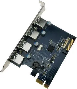 USB Riser 4 Port USB 3.0 PCI Express Card PCIe USB 3.0 Host Controller 4 x USB3.0 Adapter with 15pin SATA Power