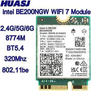 Aomoproing New Wi-Fi 7 BT 5.4 Intel BE200 WIFI Card BE200NGW 2.4/5/ 6 GHz 5.8 Gbps For Windows 11 PC Laptop