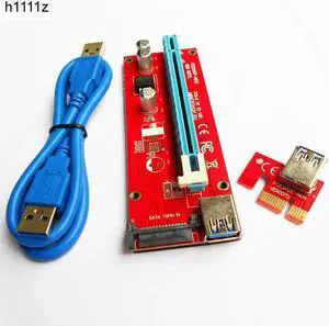 Riser Red Board VER007S PCI-E Express 1x to16x Riser Card Adapter 60cm USB 3.0 Cable for Bitcoin Antminer Miner Mining Device
