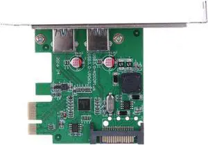 Super Speed add on card 2Ports USB 3.0 to PCI-E Express Expansion card with 15-pin SATA Power Connector for Win XP/7/8/8.1/10
