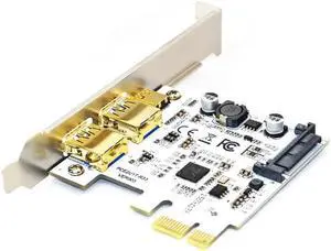 USB 3.1 PCI Express Card 1 Port Reversible Type C + 2 Port USB 3.0 with SATA 15Pin Connector Gen 2 10Gbps Add on Card Riser Card USB 3.1 PCI Express Card 1 Port Reversible Type C + 2 Port USB 3.0 with SATA 15Pin Connector Gen 2 10Gbps Add on Card Riser Card