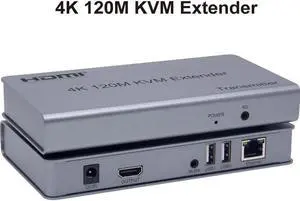 4K 120M KVM HDMI Extender By RJ45 Ethernet Cat5e Cat6 Cable Video Transmitter Receiver Support USB Mouse Keyboard Touch Screen